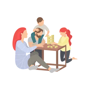 En gruppe mennesker som sitter ved et bord med en bærbar datamaskin